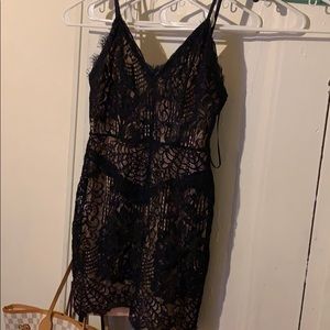 black eyelash lace strappy body on dress